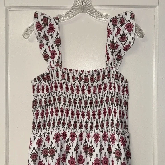 Floral Print Maxi Prairie Vibe Sundress Yoked Ruffled Size L New - Picture 6 of 12